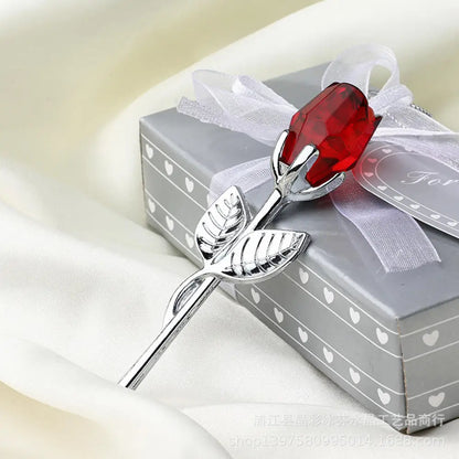 Valentine's Day Gift Crystal Glass Rose with Silver or Gold Gilded Stem - 80d3e6-0e.myshopify.com - -  