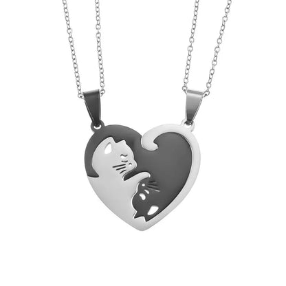 Romantic Cat Love Heart Ying & Yang Matching Couple Necklaces (2 Pcs) - 80d3e6-0e.myshopify.com - -  