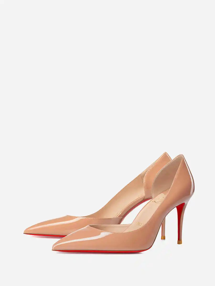 Woman's Red Sole Bottom Glossy Patent Leather Pointed Toe High Heels - 80d3e6-0e.myshopify.com - Naked color 8cm / US / 35 -  Naked color 8cm