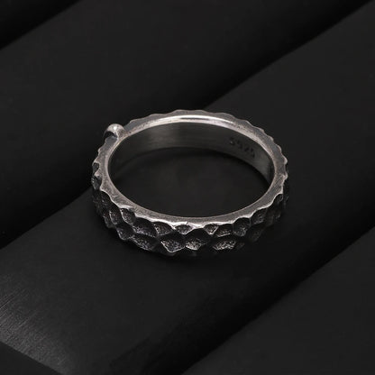 S925 Sterling Silver Outlander Claire Fraser Distressed Vintage Wedding Ring - 80d3e6-0e.myshopify.com - -  