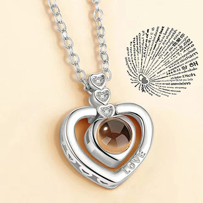 Romantic Love Heart Necklace 100 Languages I Love You Projection Necklace - 80d3e6-0e.myshopify.com - -  