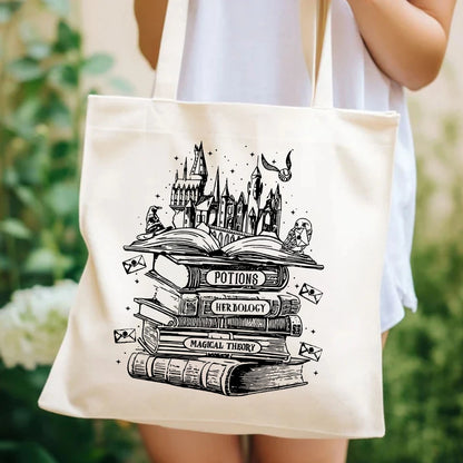 Harry Potter Wizarding World Hogwarts & Magic Books Canvas Tote Bag