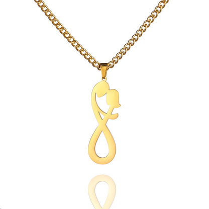 Romantic Man & Woman Couple Hugging Forever Infinity Pendant Necklace - 80d3e6-0e.myshopify.com - Gold -  Gold