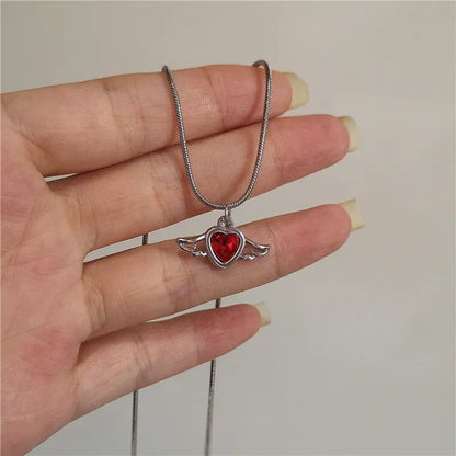 Vintage Gothic Red Love Heart Cross Pendant Snake Chain Necklace - 80d3e6-0e.myshopify.com - 1 -  1