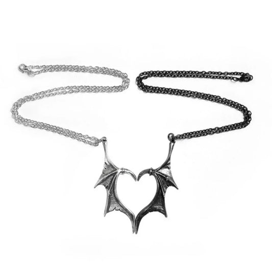 ACOTAR Feyre & Rhysand Illyrian Fae Bat Wings Couple Necklaces (2 Pcs) - Lovez Aqua© - a court of thorns and roses, book merchandise, couple gifts