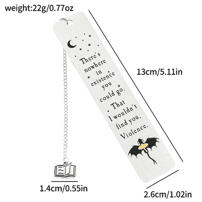 Fantasy Fourth Wing Dragon's Tairn, & Andarna Quote Stainless Steel Bookmark - 80d3e6-0e.myshopify.com - SQ0605 -  SQ0605