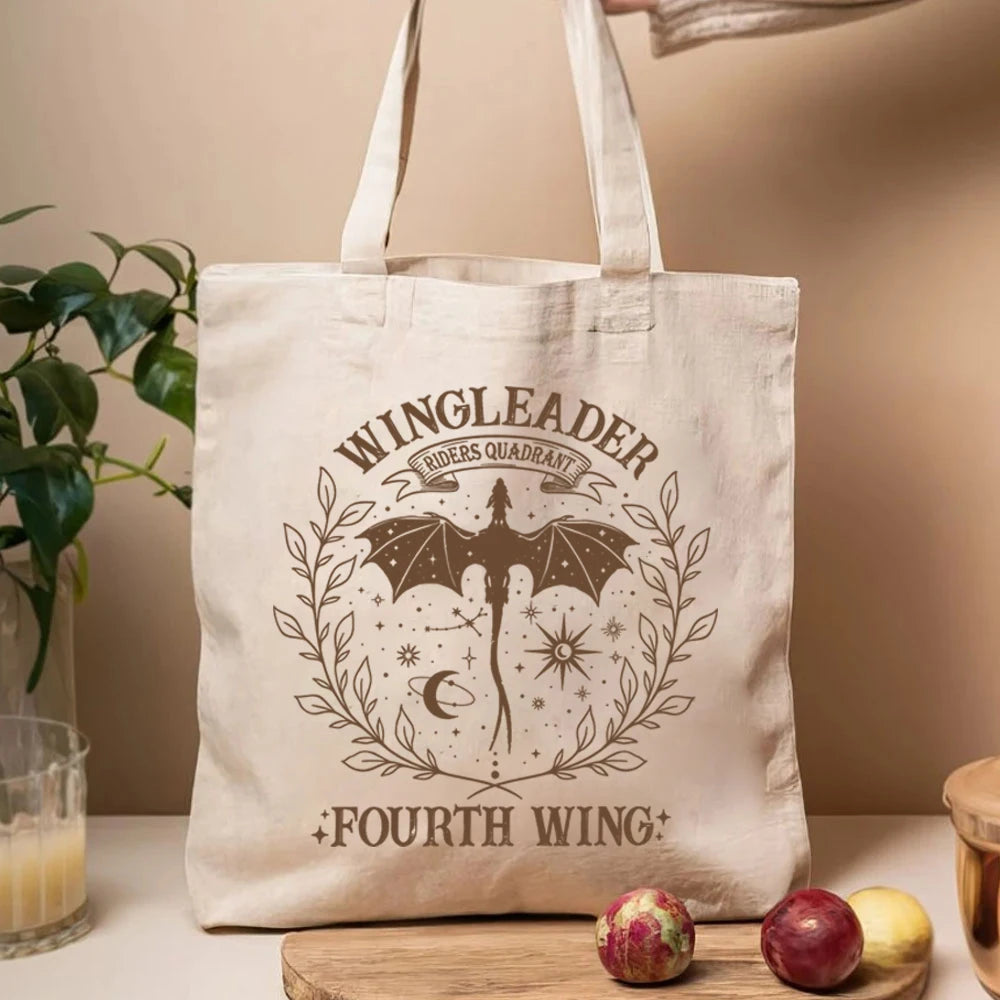 Wingleader Riders Quadrant Fourth Wing Basgiath War College Canvas Tote Bag