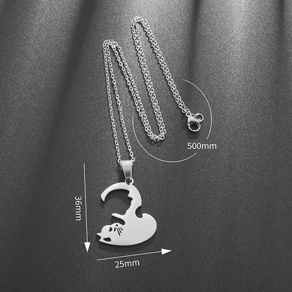 Romantic Cat Love Heart Ying & Yang Matching Couple Necklaces (2 Pcs) - 80d3e6-0e.myshopify.com - -  