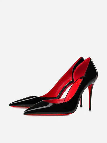 Woman's Red Sole Bottom Glossy Patent Leather Pointed Toe High Heels - 80d3e6-0e.myshopify.com - Black Red Inner 8cm / US / 39 -  Black Red Inner 8cm