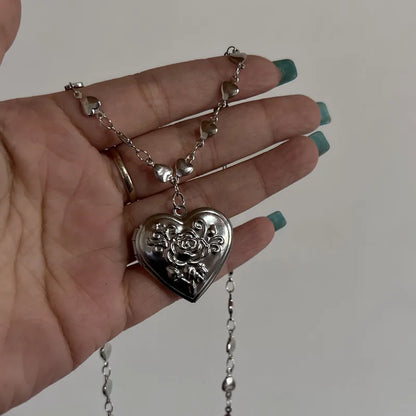 Gothic Vintage Floral Engraved Love Heart Locket Pendant Necklace - 80d3e6-0e.myshopify.com - 02 -  02