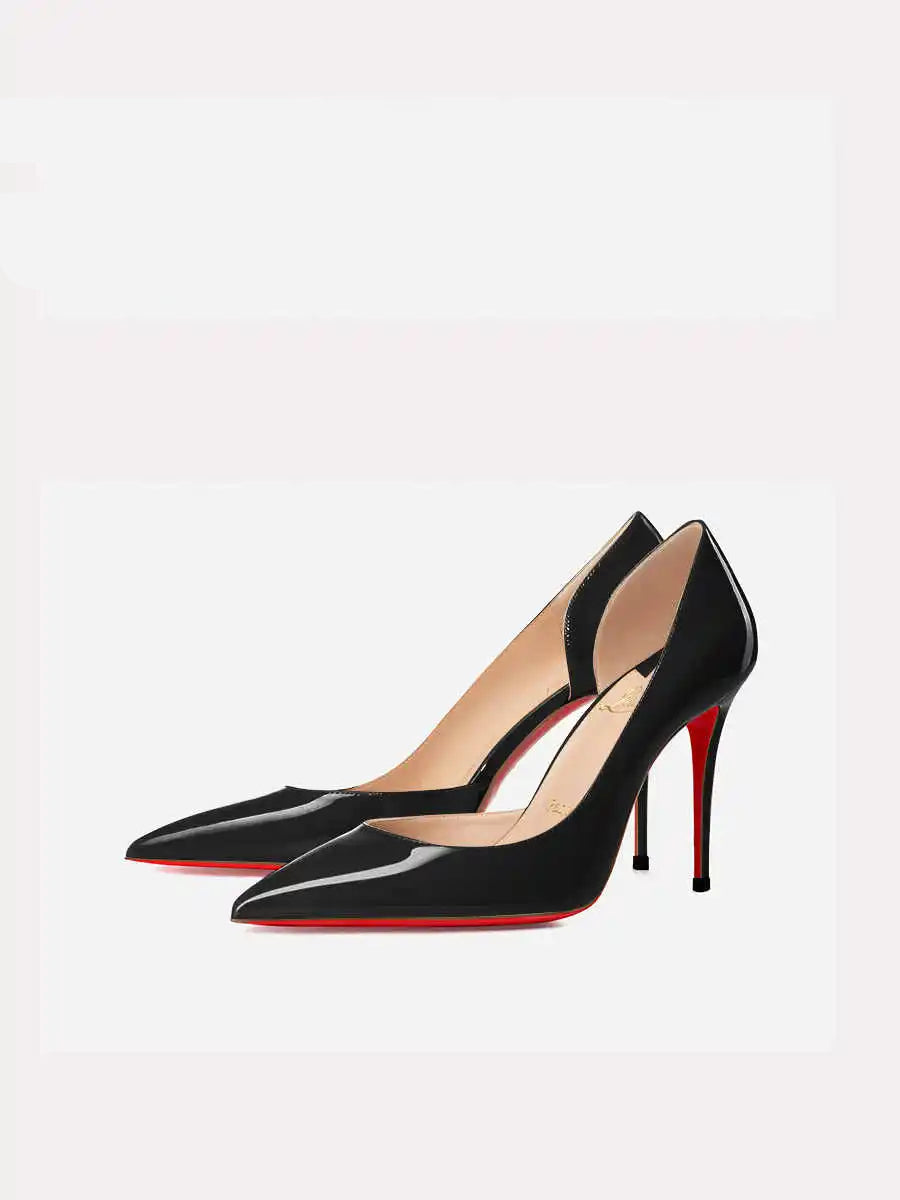 Woman's Red Sole Bottom Glossy Patent Leather Pointed Toe High Heels - 80d3e6-0e.myshopify.com - Black 6cm / US / 35 -  Black 6cm