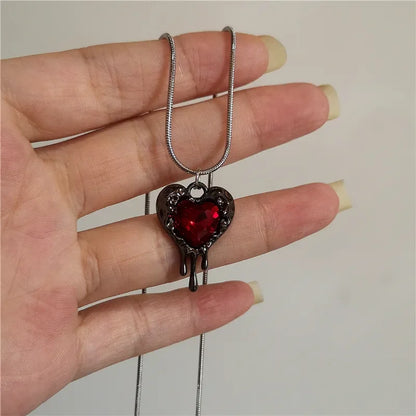 Vintage Gothic Red Love Heart Cross Pendant Snake Chain Necklace - 80d3e6-0e.myshopify.com - 4 -  4