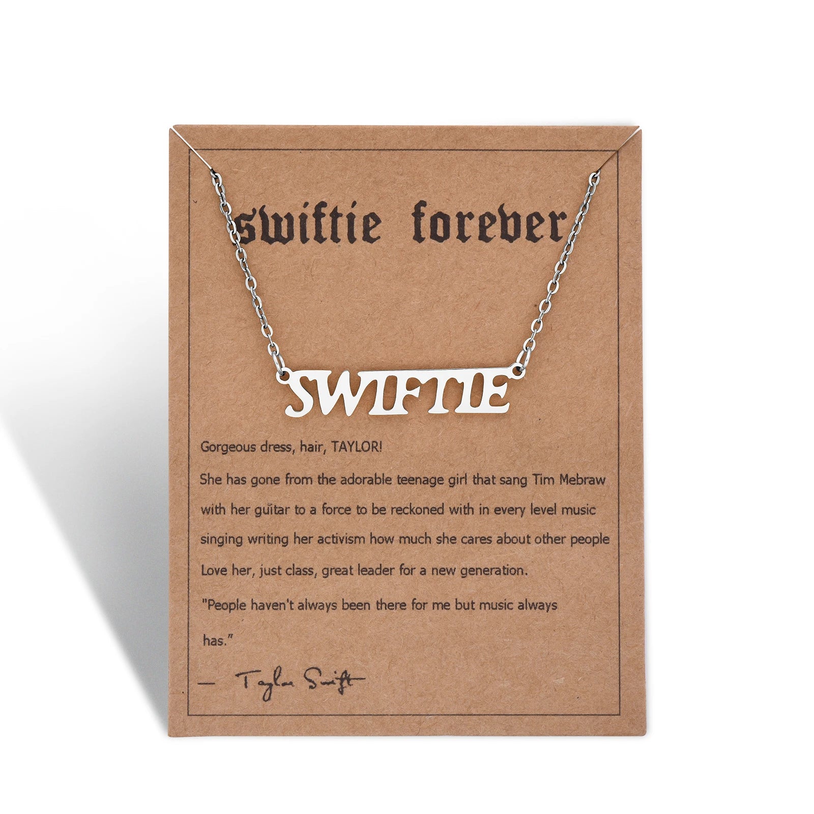 Taylor Swift "Swiftie" Stainless Steel Musician's Pendant Necklace - 80d3e6-0e.myshopify.com - Silver -  Silver