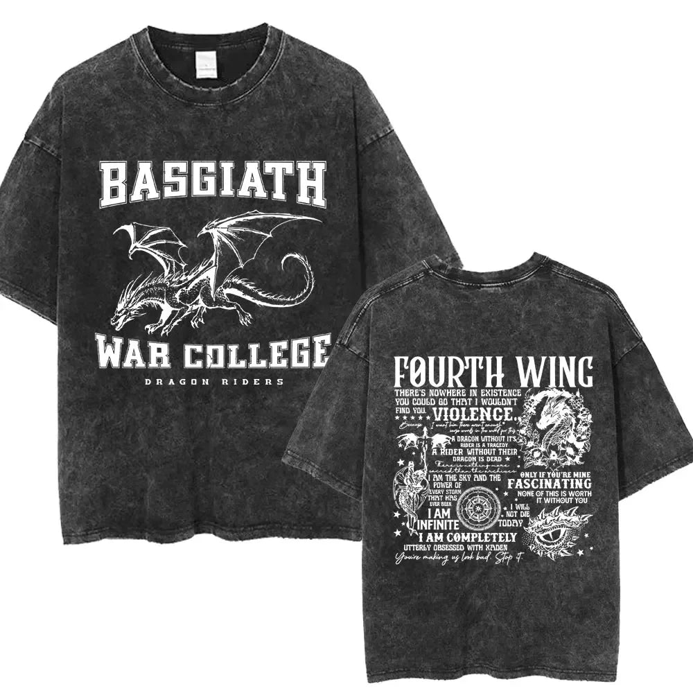 Fourth Wing Basgiath War College Double Sided Dragon Rider Vintage Unisex Shirt