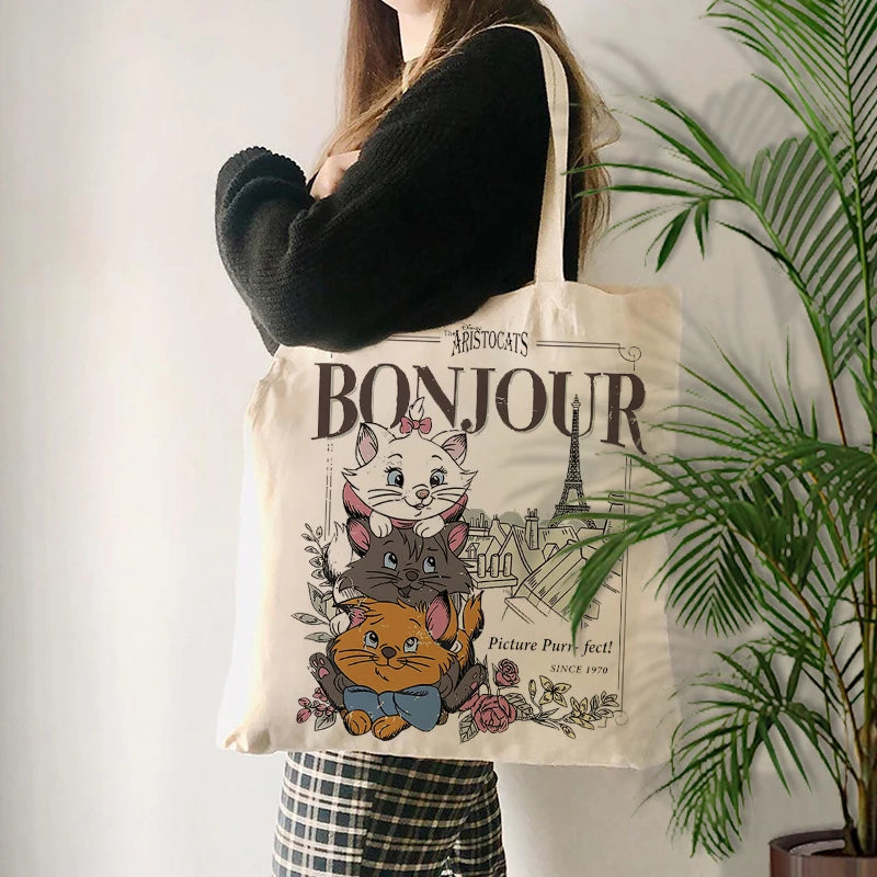 Bonjour Disney's Aristocats Parisian Canvas Tote Bag