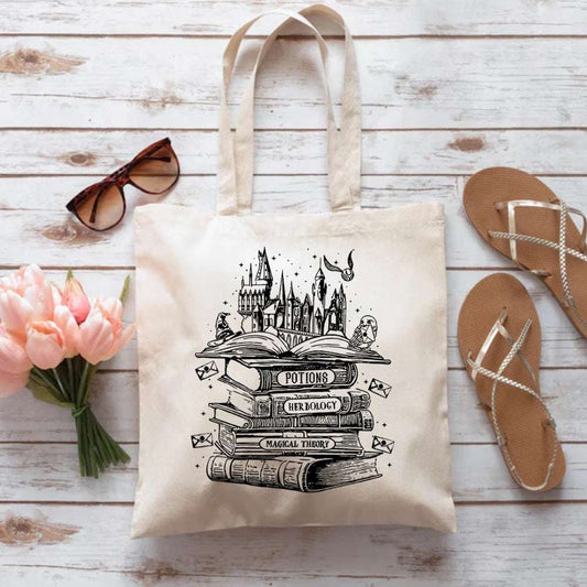 Harry Potter Wizarding World Hogwarts & Magic Books Canvas Tote Bag - Harry Potter - 