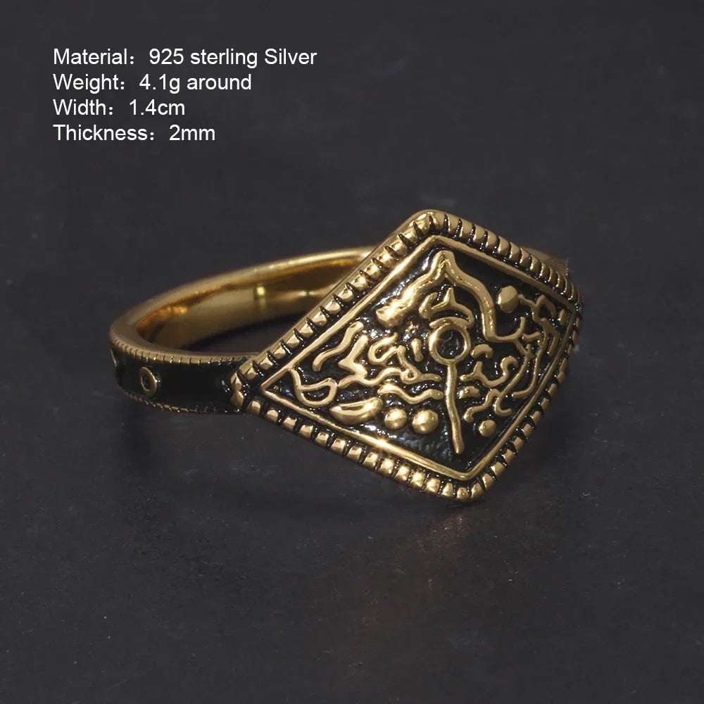 Dark Souls Game Series Ring of Favor 925 Sterling Silver Retro Gold Plated Ring - 80d3e6-0e.myshopify.com - -  