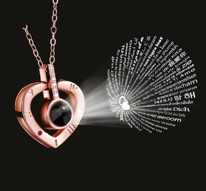 Romantic Love Heart Necklace 100 Languages I Love You Projection Necklace - 80d3e6-0e.myshopify.com - -  