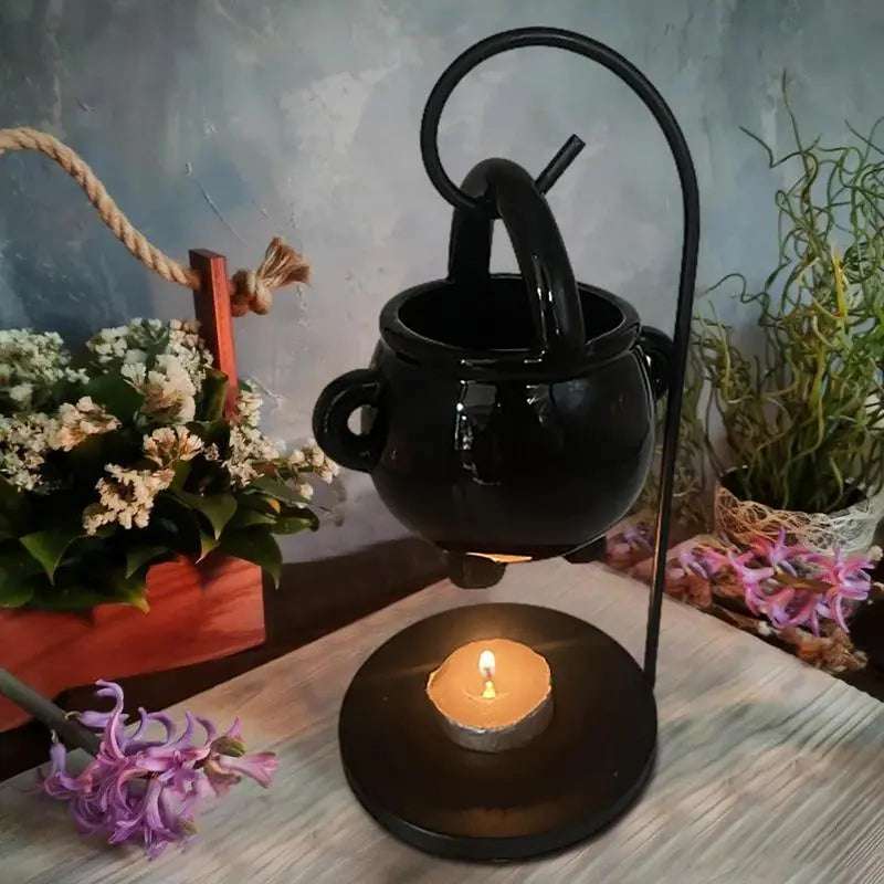 Gothic Black Hanging Witches Cauldron Wax Burner & Candle Holder - 80d3e6-0e.myshopify.com - -  