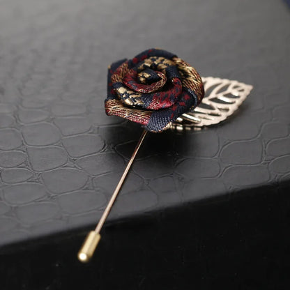 Vintage Red, Black & Gold Rose Men's Tassel Chain Suit Collar Brooch Lapel Pin - 80d3e6-0e.myshopify.com - 3 -  3