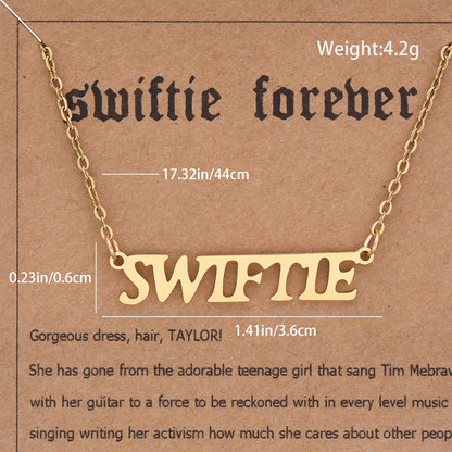 Taylor Swift "Swiftie" Stainless Steel Musician's Pendant Necklace - 80d3e6-0e.myshopify.com - -  