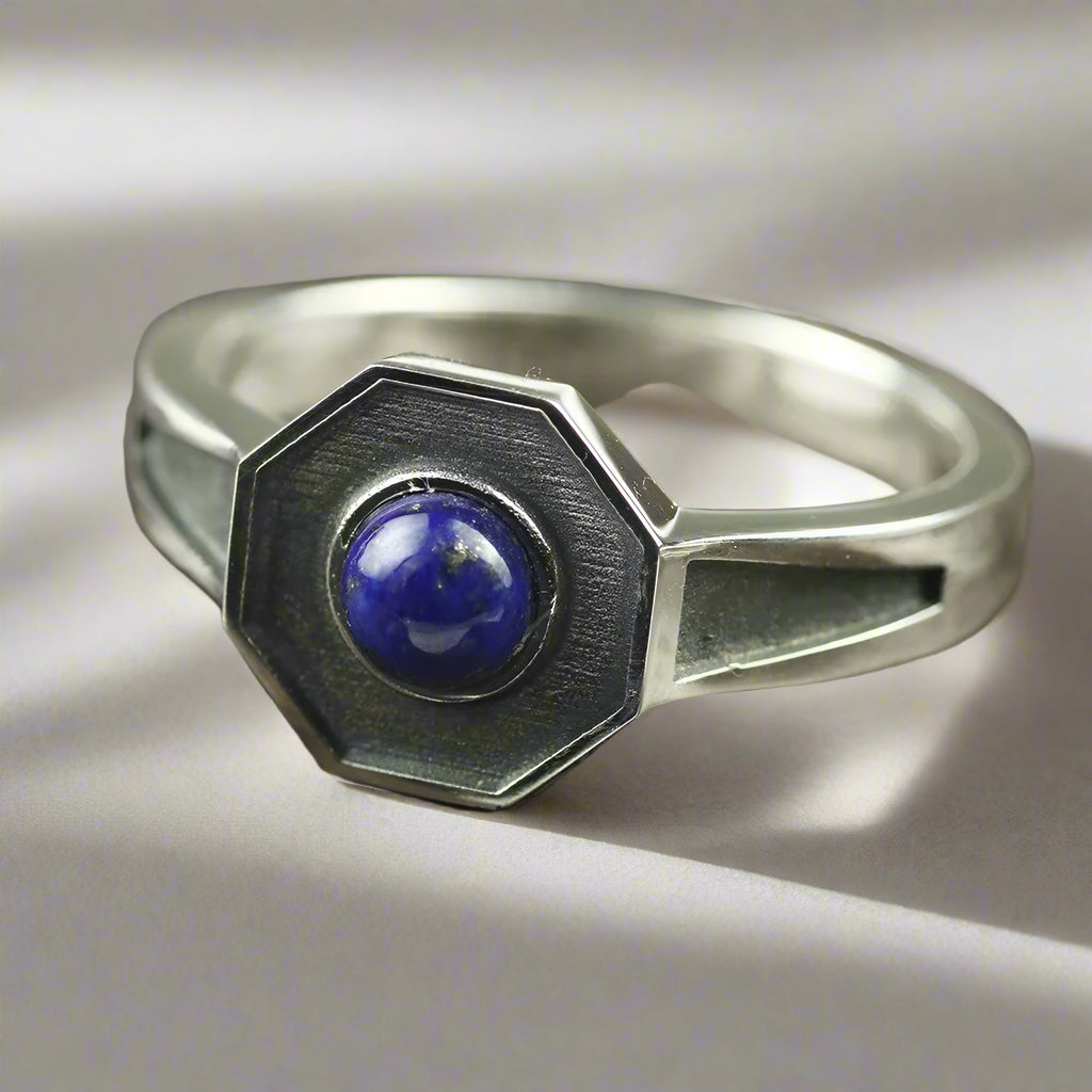 Vampire Diaries 925 Sterling Silver Klaus Mickelson Lapis Lazuli Daylight Ring