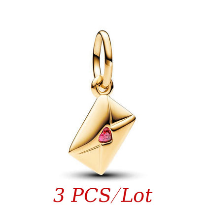 Pandora Replica Valentine's Love Letter Envelope Dangle Bracelet Charm - 80d3e6-0e.myshopify.com - Gold - 3 Pcs -  Gold - 3 Pcs