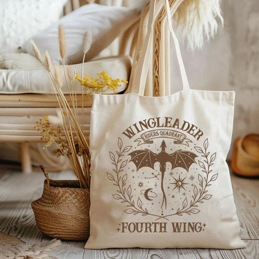 Wingleader Riders Quadrant Fourth Wing Basgiath War College Canvas Tote Bag