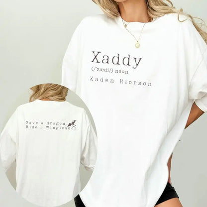 Vintage Xaden Riorson Fourth Wing "Xaddy" Book Boyfriend Women's Cotton T-Shirt - 80d3e6-0e.myshopify.com - White / 6 -  White