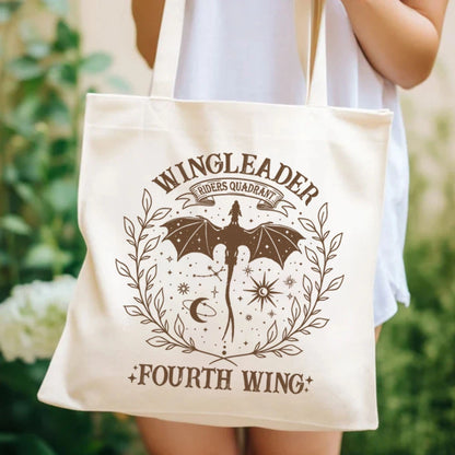 Wingleader Riders Quadrant Fourth Wing Basgiath War College Canvas Tote Bag