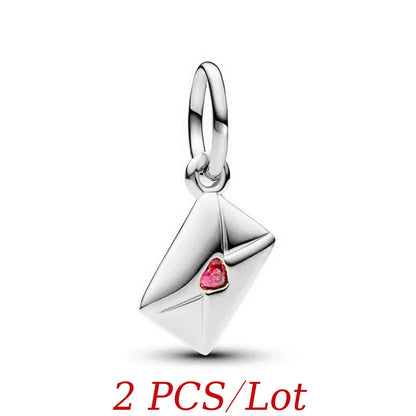 Pandora Replica Valentine's Love Letter Envelope Dangle Bracelet Charm - 80d3e6-0e.myshopify.com - Silver - 2 Pcs -  Silver - 2 Pcs