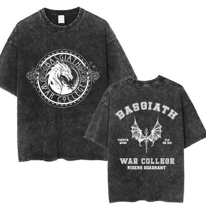 Fourth Wing Basgiath War College Double Sided Dragon Rider Vintage Unisex Shirt