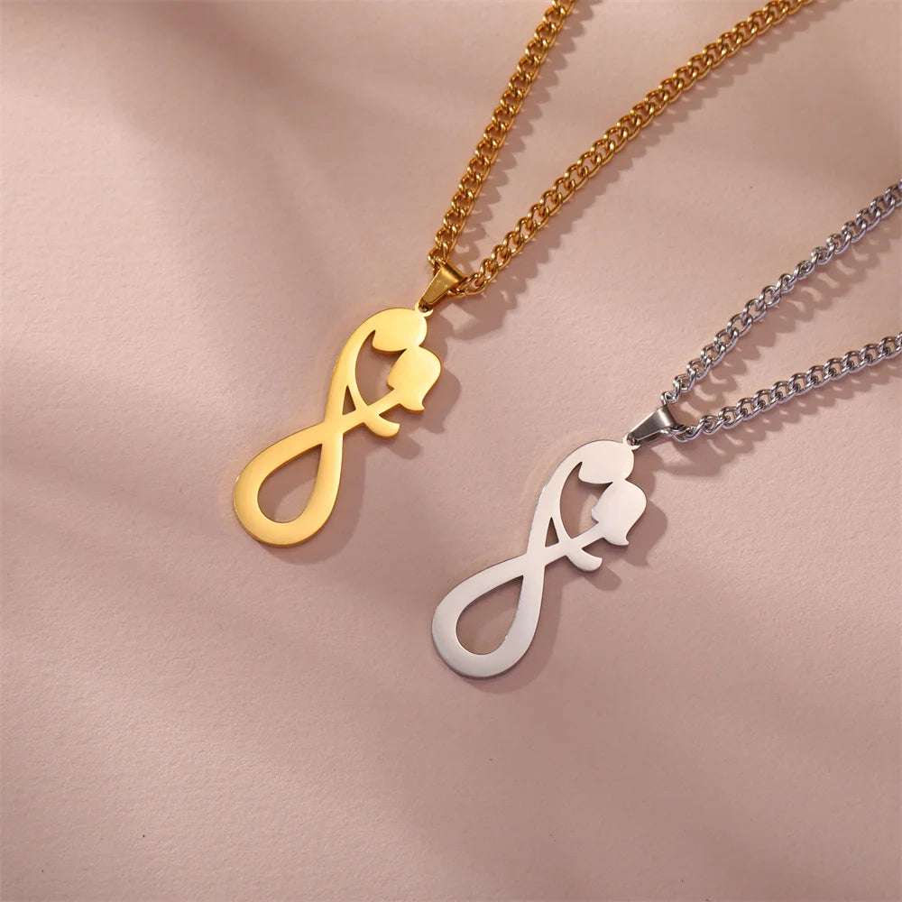 Romantic Man & Woman Couple Hugging Forever Infinity Pendant Necklace - 80d3e6-0e.myshopify.com - -  