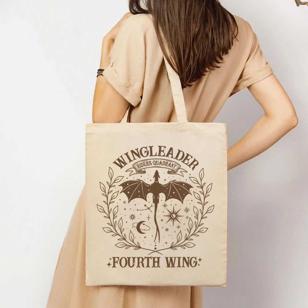 Wingleader Riders Quadrant Fourth Wing Basgiath War College Canvas Tote Bag