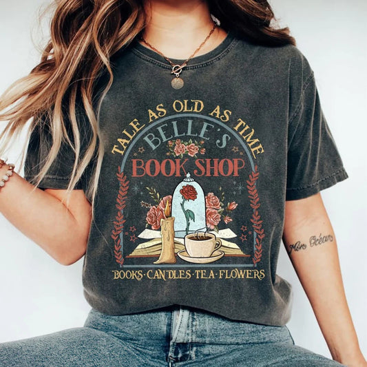 Vintage Belle's Book Shop Disney's Beauty & the Beast Magic Women's T-Shirt - Lovez Aqua© - 