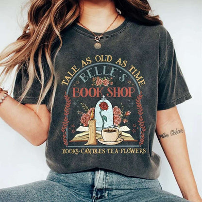 Vintage Belle's Book Shop Disney's Beauty & the Beast Magic Women's T-Shirt - 80d3e6-0e.myshopify.com - Washed Black / 3XL (16) -  Washed Black