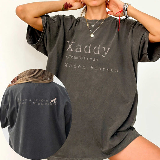 Vintage Xaden Riorson Fourth Wing "Xaddy" Book Boyfriend Women's Cotton T-Shirt - 80d3e6-0e.myshopify.com - Dark Gray / 16 -  Dark Gray