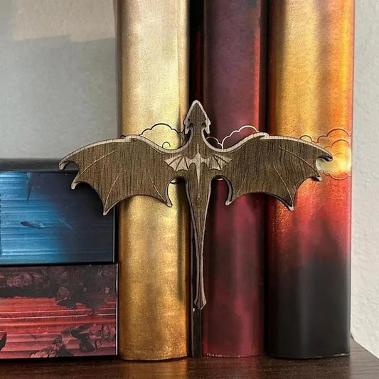 Fourth Wing Rebecca Yarros Wooden Bookshelf Nook Dragon Bookends Decor - Lovez Aqua© - violet, xaden