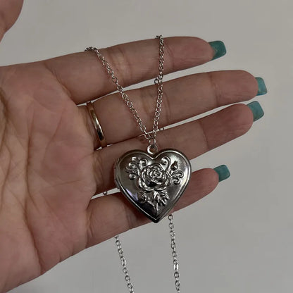 Gothic Vintage Floral Engraved Love Heart Locket Pendant Necklace - 80d3e6-0e.myshopify.com - 06 -  06