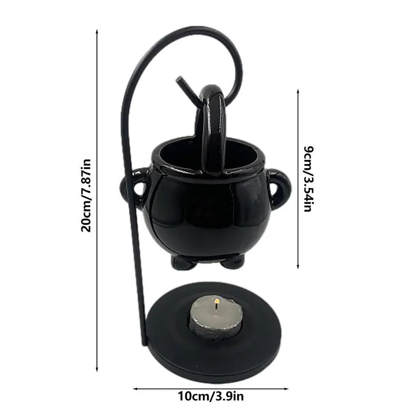 Gothic Black Hanging Witches Cauldron Wax Burner & Candle Holder - 80d3e6-0e.myshopify.com - -  