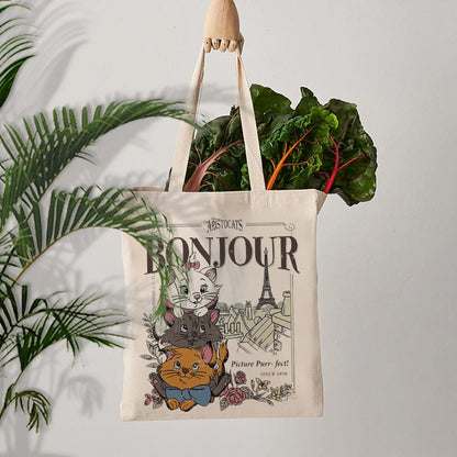 Bonjour Disney's Aristocats Parisian Canvas Tote Bag