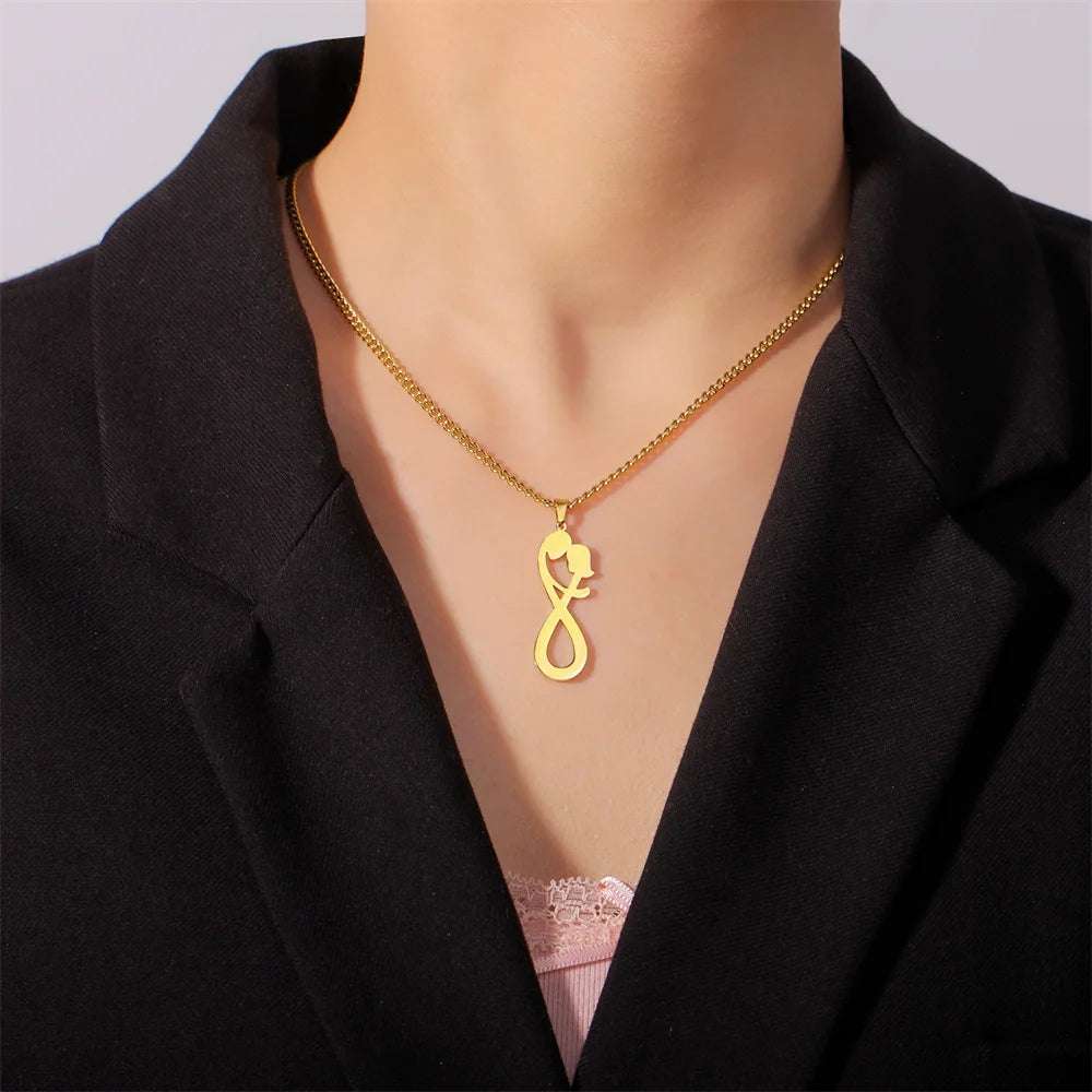 Romantic Man & Woman Couple Hugging Forever Infinity Pendant Necklace - 80d3e6-0e.myshopify.com - -  