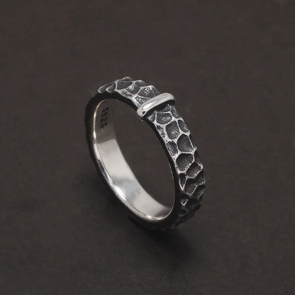 S925 Sterling Silver Outlander Claire Fraser Distressed Vintage Wedding Ring - 80d3e6-0e.myshopify.com - -  