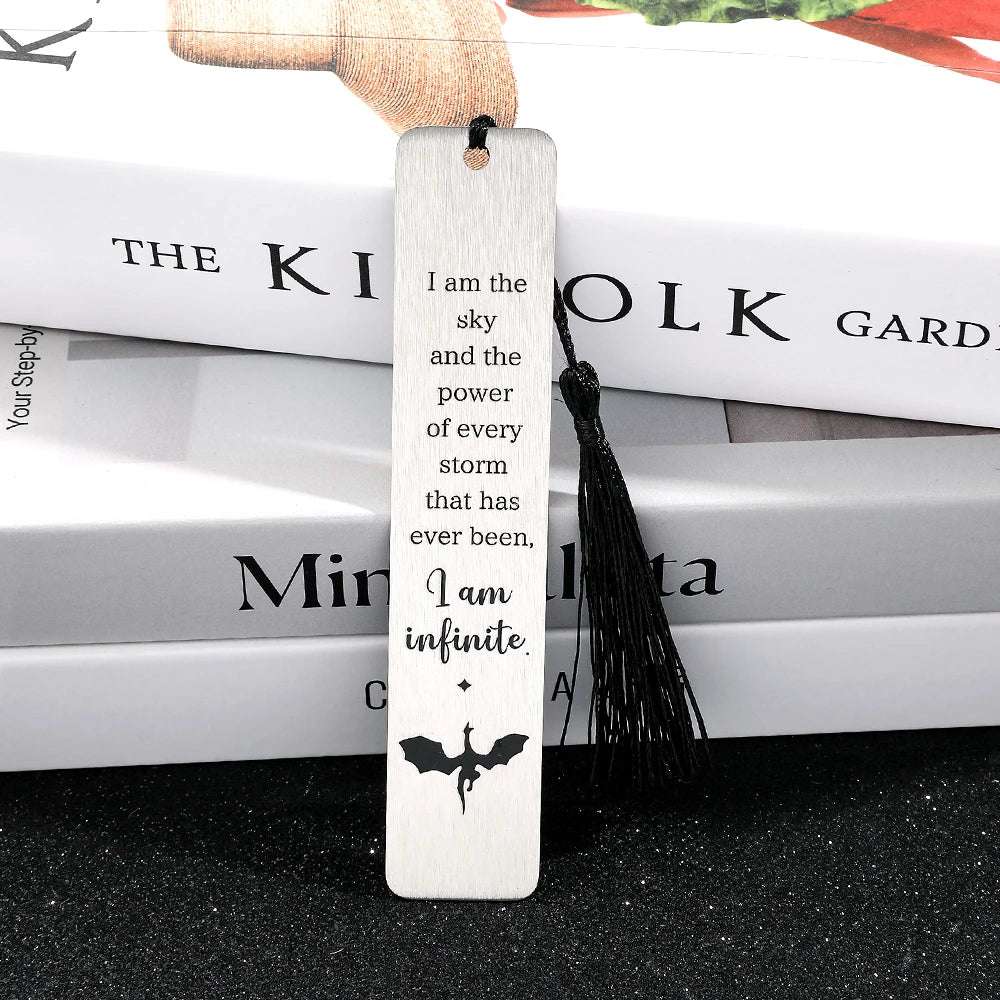 Fantasy Fourth Wing Dragon's Tairn, & Andarna Quote Stainless Steel Bookmark - 80d3e6-0e.myshopify.com - -  