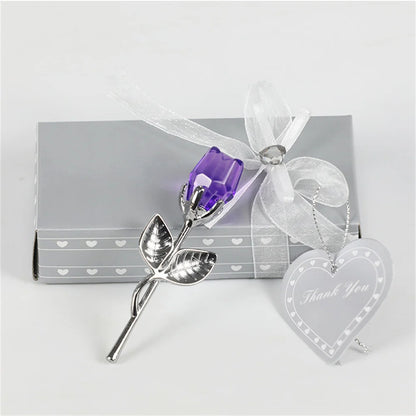 Valentine's Day Gift Crystal Glass Rose with Silver or Gold Gilded Stem - 80d3e6-0e.myshopify.com - Sliver Purple -  Sliver Purple