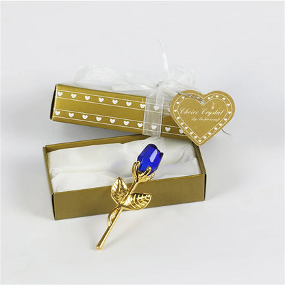 Valentine's Day Gift Crystal Glass Rose with Silver or Gold Gilded Stem - 80d3e6-0e.myshopify.com - Gold Blue -  Gold Blue