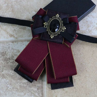 Vintage Baroque Men's Formal Ribbon Bowtie with Filigree Cabochon Rhinestone - 80d3e6-0e.myshopify.com - 7 -  7