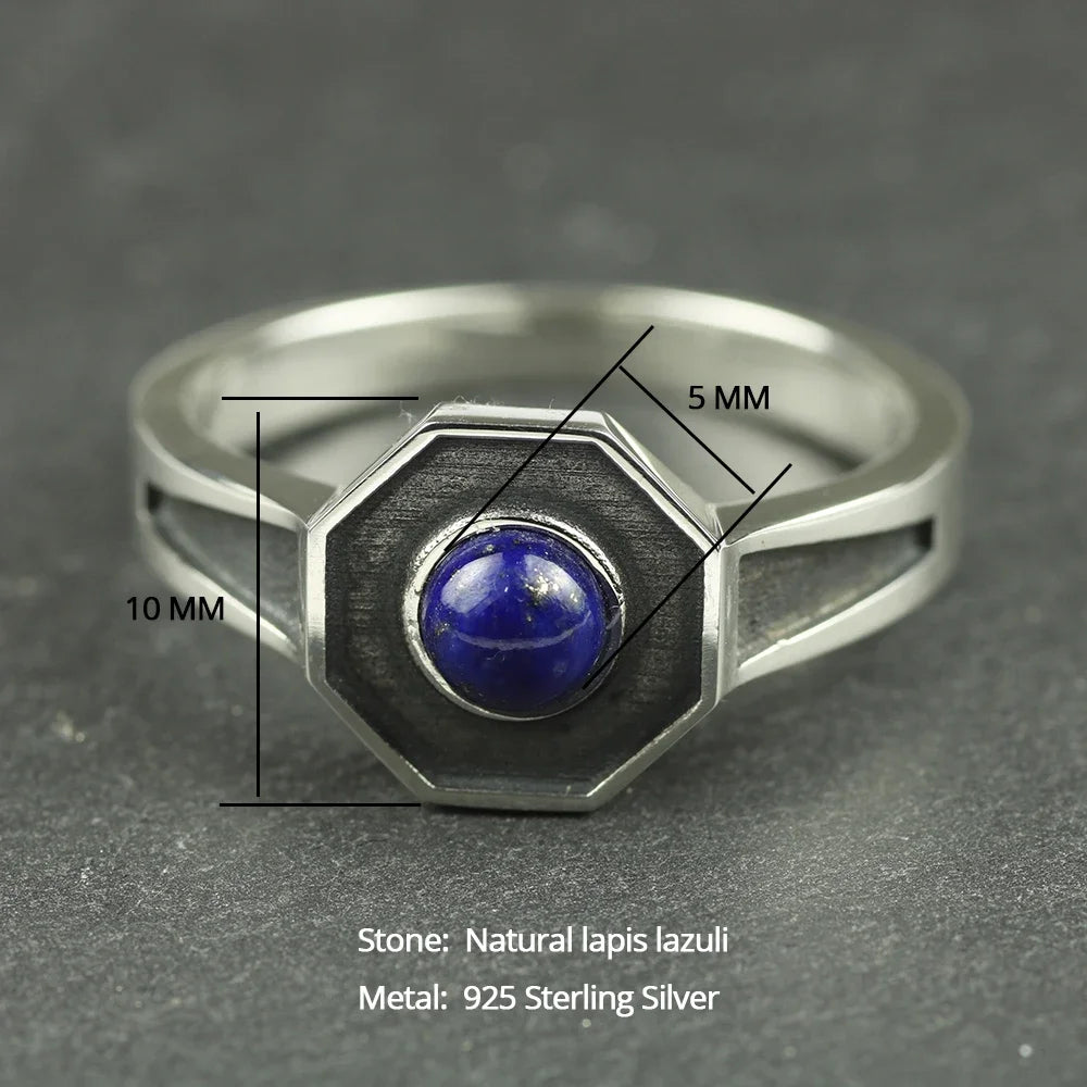 Vampire Diaries 925 Sterling Silver Klaus Mickelson Lapis Lazuli Daylight Ring