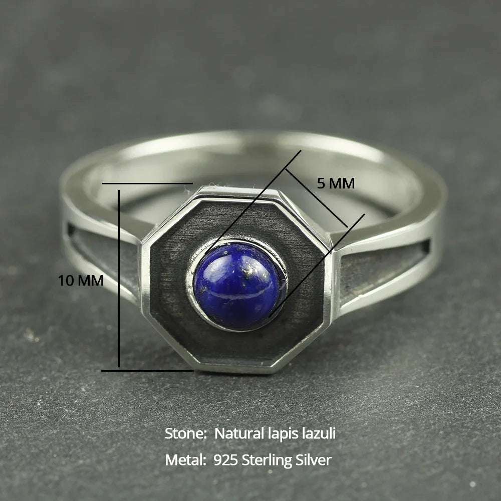 Vampire Diaries 925 Sterling Silver Klaus Mickelson Lapis Lazuli Daylight Ring - 80d3e6-0e.myshopify.com - -  