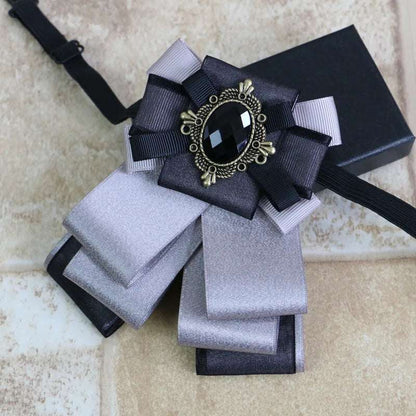 Vintage Baroque Men's Formal Ribbon Bowtie with Filigree Cabochon Rhinestone - 80d3e6-0e.myshopify.com - 6 -  6